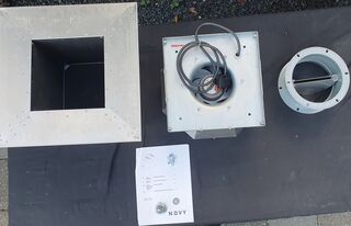 Platdakventilator – externe dakmotor – 790 m³/u, Novy, 645999, Grijs /