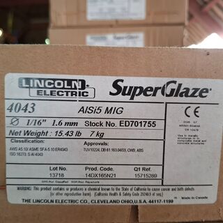 2x  Rol Super Glaze lasdraad Lincoln, 4043 ALSi5 MIG