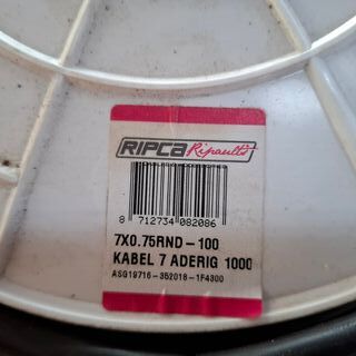 Aanhangerkabel Ripca Ripaulti, 7 x 0,75mm2