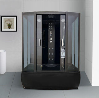 Stoomcabine, Vonato, RectaSpa Hydro, zwarte cabine, wit bad
