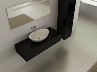 Badkamermeubel, Vonato, Compact 100, zwart