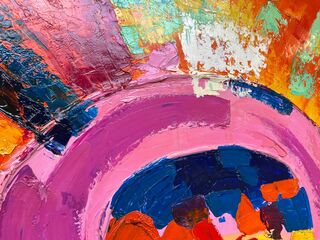 4x S. Rasmussen ‘Power of Colour’ origineel olieverfschilderij op doek