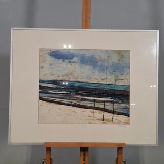 Zijde collage, Maya Wildevuur, Strand, 1986