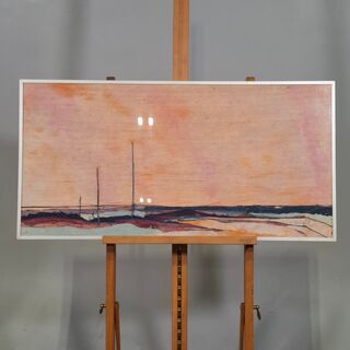 Kunstwerk in lijst, zijde, Maya Wildevuur, Compositie, 1987