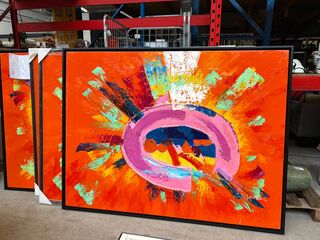 4x S. Rasmussen ‘Power of Colour’ origineel olieverfschilderij op doek