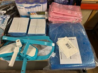 40x Partij zwembadartikelen, zwembadonderhoud en diverse accessoires W