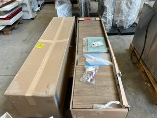 2x Hoge kast 2 deuren 1 lade 39x36x180 cm Geberit, Renova Plan, noten