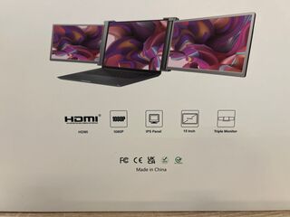Triple-monitor uitbreiding voor laptops met tas