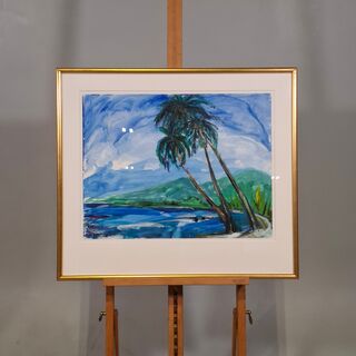 Acryl schilderij, Maya Wildevuur, Thahiti, 1981