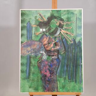 Kunstwerk in lijst, Maya Wildevuur, Geisha op de rug