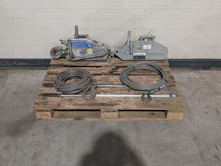 2x Handstaaldraadtakel (kabellier), Tirfor, incl. staalkabels en bedie