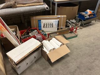Partij bouwmaterialen, zwaar handgereedschap en werkplaatsbenodigdhede