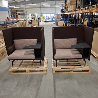 2x Hoge boothbank met tafel, Paars