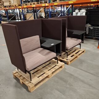 2x Hoge boothbank met tafel, Paars