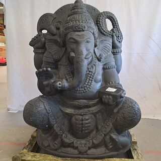 Beeld, Ganesha, Donkergrijs / Antraciet