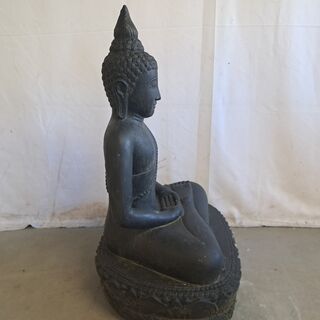 Beeld, Budha, Donkergrijs / Antraciet