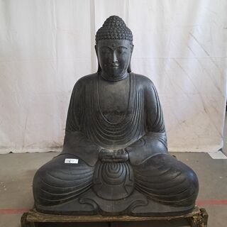 Beeld, Buddha, Donkergrijs / Antraciet