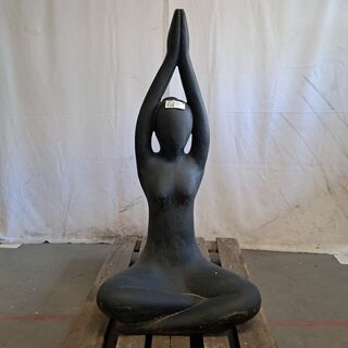 Beeld, Yoga, Donkergrijs / Antraciet