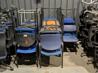 Ca. 15x Diverse vergaderstoelen, blauw