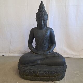Beeld, Budha, Donkergrijs / Antraciet