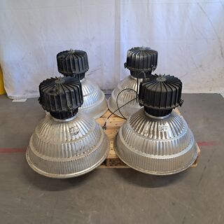 4x Lamp, Industrieel, Grijs / Chroom