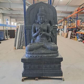 Beeld, Buddha, Donkergrijs / Antraciet