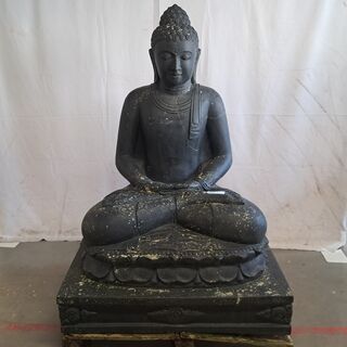 Beeld, Buddha, Donkergrijs / Antraciet
