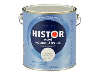 2x Perfect finish lak acryl hoogglans 2,5 liter, Histor, zonlicht (ral