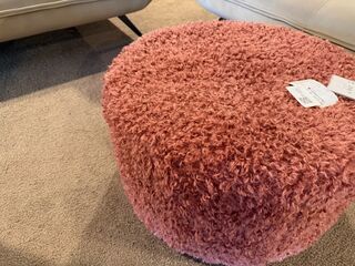 Ronde poef donker roze