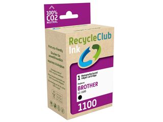 4x Cartridges voor Brother LC-1100 Zwart, RecycleClub, zwart