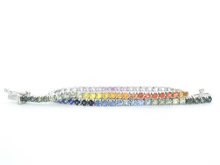 Gouden tennisarmband met 3.00 carat saffieren