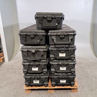 9x Kunststof transport koffer
