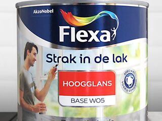 6x Strak in de lak Alkyd hoogglans – 1 liter, Flexa, wit