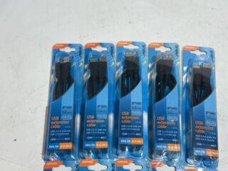 Ca. 10x USB 2.0 verlengkabel, Scanpart, zwart, 1,5 meter