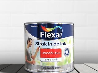 6x Strak in de lak Alkyd hoogglans – 1 liter, Flexa, wit