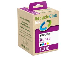 2x Cartridge multipack, Recycleclub, lc1100, zwart, cyaan, magenta, ge
