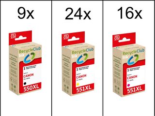 Ca. 49x Inktcartridges voor Canon PGi-550XL en PGi-551XL, RecycleClub