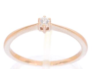 Rosegouden ring solitaire met een briljant geslepen diamant