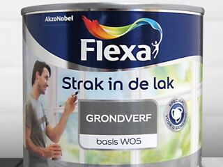 8x Flexa strak in de lak alkyd grondverf Wit – 500 ml – buiten – mat,