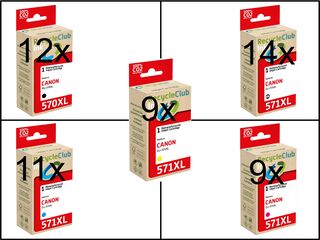 Ca. 55x Inktcartridges voor Canon PGi-570XL PGi-571XL, RecycleClub