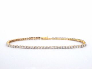 Gouden tennis armband met natuurlijke diamanten