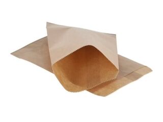 2x Papieren zakjes bruin 12×19 cm, bruin