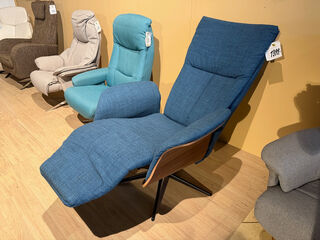 Relaxfauteuil, elektrisch verstelbaar, design blauw