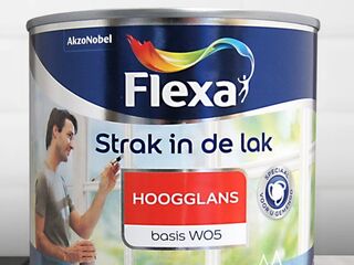 5x Strak in de lak acryl hoogglans Wit – 1 liter, Flexa, wit