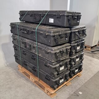 9x Kunststof transport koffer