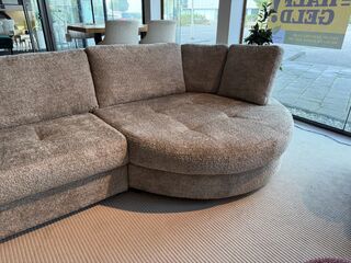 Hoekbank met ronde lounge grijs