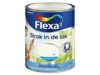3x Flexa strak in de lak acryl zijdeglans  1 liter, Flexa, wit