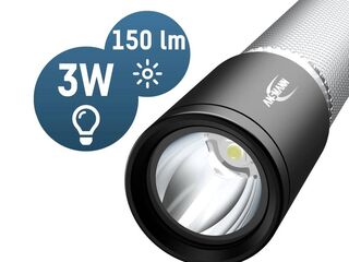 3x Zaklamp 150b 150 Lumen, Ansmann, zilver en zwart