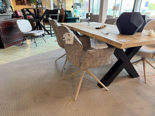 Set van 4 eetkamerstoelen grijs/wit
