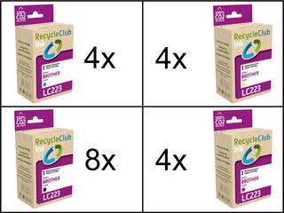 Ca. 20x Inktcartridges voor Brother LC-223, RecycleClub